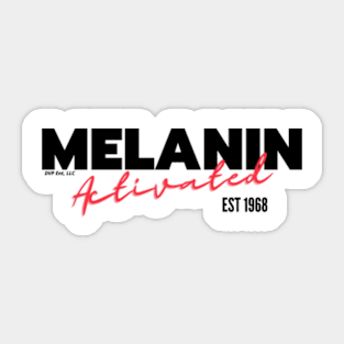 Melanin Activated-1968-Blk Sticker